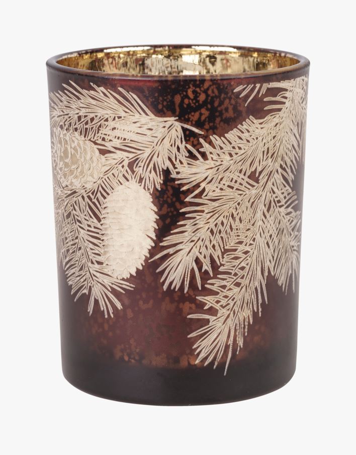 Pinecones large kynttilälyhty ruskea - 10x12,5 cm ruskea - 1