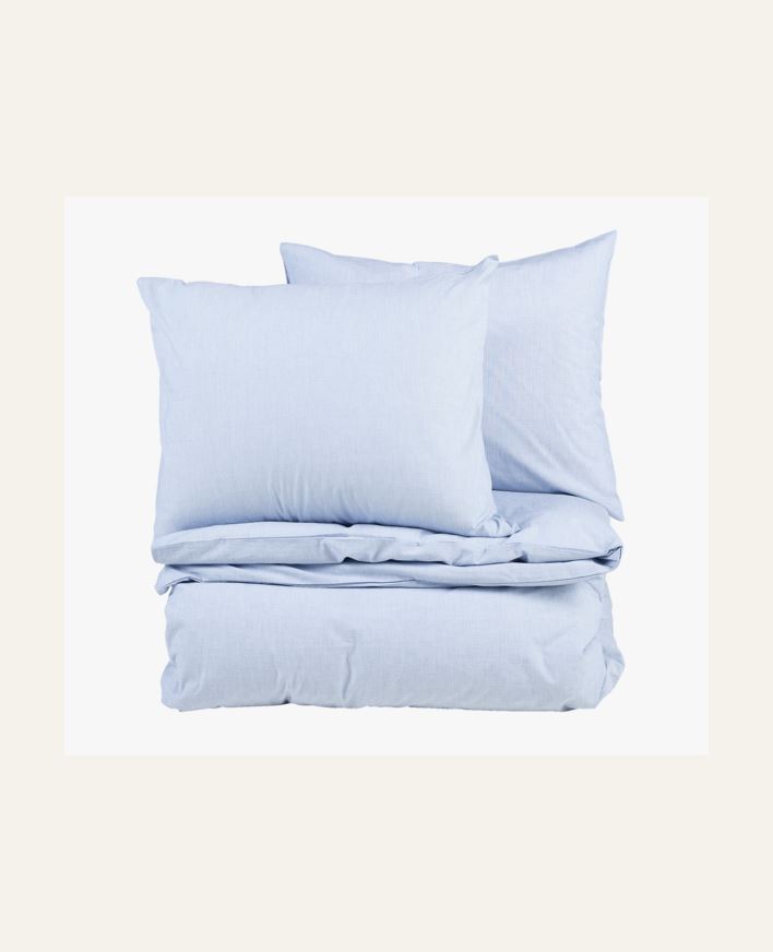 Pussilakanasetti chambray puuvillaa vaaleansininen - 150x210 cm vaaleansininen - 1