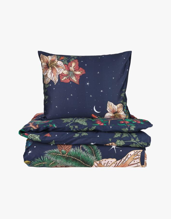 NW Oh Deer pussilakanasetti satiinipuuvillaa sininen - 150x210 cm sininen - 1
