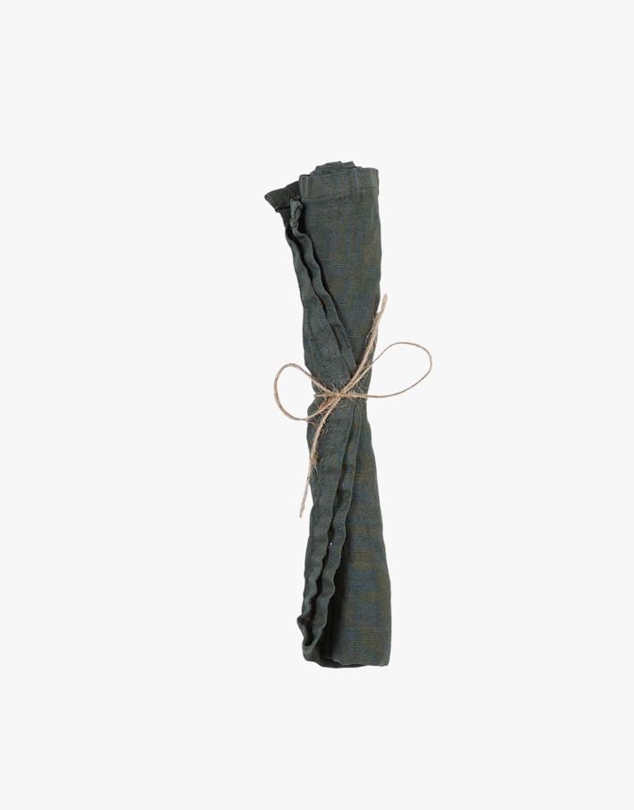 Pellavaservetti pullonvihreä - 45x45 cm pullonvihreä - 1