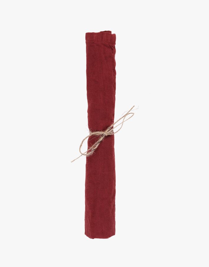 Pellavaservetti tummanpunainen - 45x45 cm tummanpunainen - 1