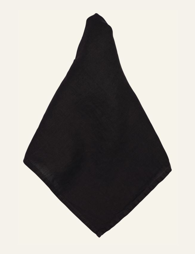 Pellavaservetti musta - 2