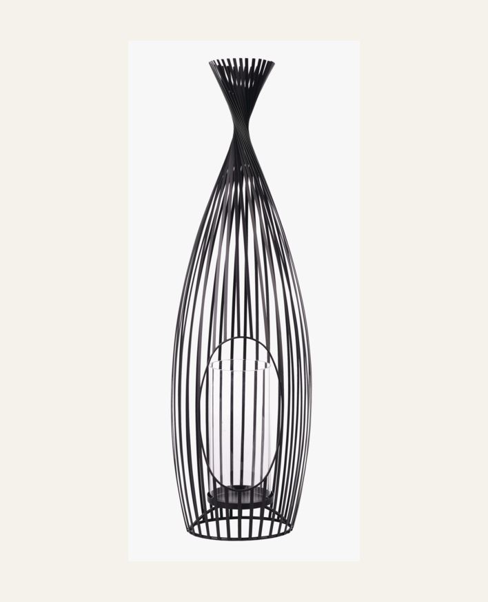 Lyhty musta - 16x16x51 cm musta - 1