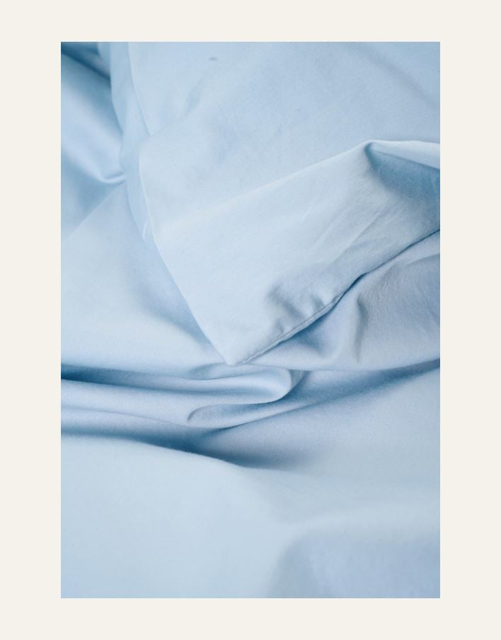 Pussilakanasetti satiinipuuvillaa taivaansininen - 2