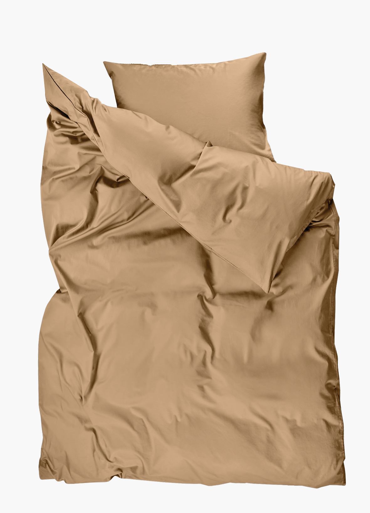 Pussilakanasetti satiinipuuvillaa karamelli - 3