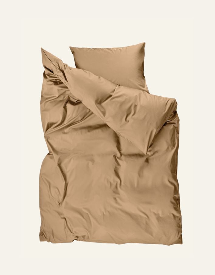 Pussilakanasetti satiinipuuvillaa karamelli - 3