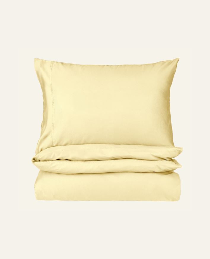 Pussilakanasetti satiinipuuvillaa vaaleankeltainen - 150x210 cm vaaleankeltainen - 1