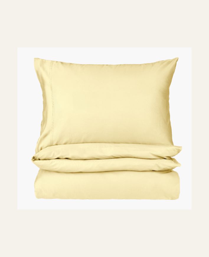 Pussilakanasetti satiinipuuvillaa vaaleankeltainen - 150x210 cm vaaleankeltainen - 1