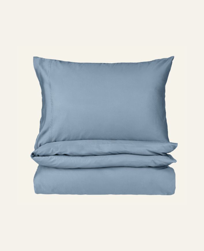 Pussilakanasetti satiinipuuvillaa harmaasininen - 150x210 cm harmaasininen - 1