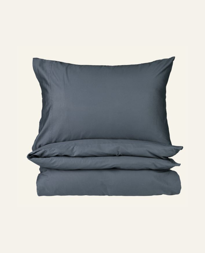 Pussilakanasetti satiinipuuvillaa sumuinen sininen - 150x210 cm sumuinen sininen - 1