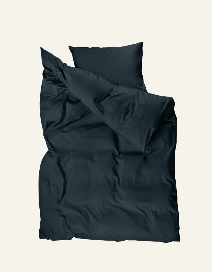 Pussilakanasetti satiinipuuvillaa tummansininen - 2