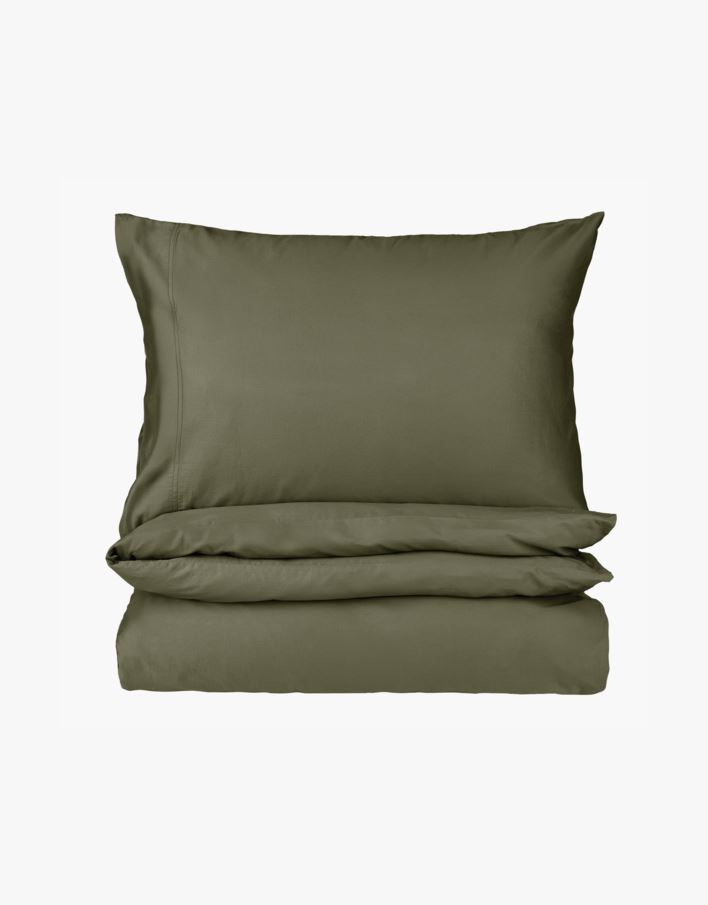 Pussilakanasetti satiinipuuvillaa tummanvihreä - 150x210 cm tummanvihreä - 1