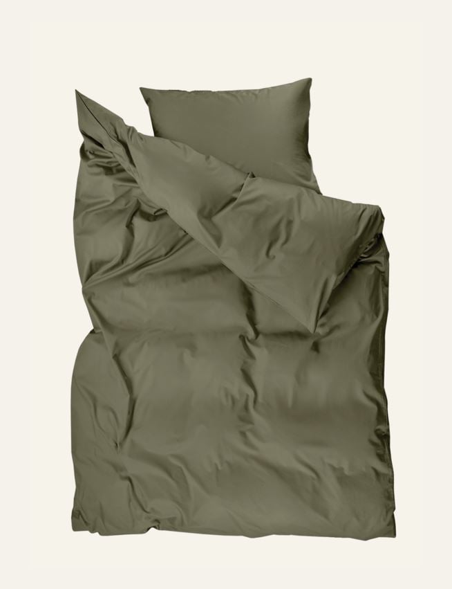 Pussilakanasetti satiinipuuvillaa tummanvihreä - 3