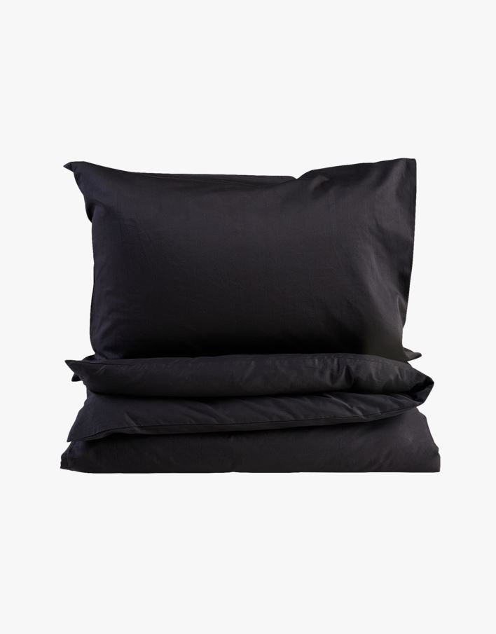 Pussilakanasetti satiinipuuvillaa musta - 150x210+50x60 cm musta - 1