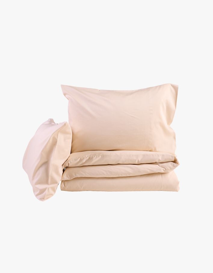 Pussilakanasetti satiinipuuvillaa vaalean beige - 150x210 cm vaalean beige - 1