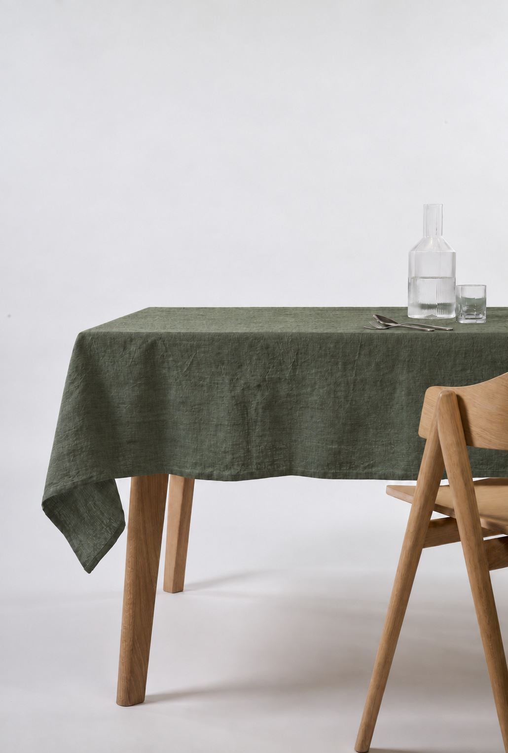 Pellavaliina pullonvihreä - 140x350 cm pullonvihreä - 1