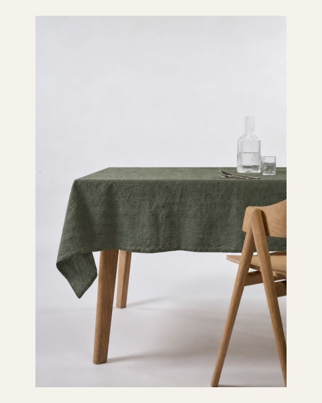 Pellavaliina pullonvihreä - 140x350 cm pullonvihreä - 1