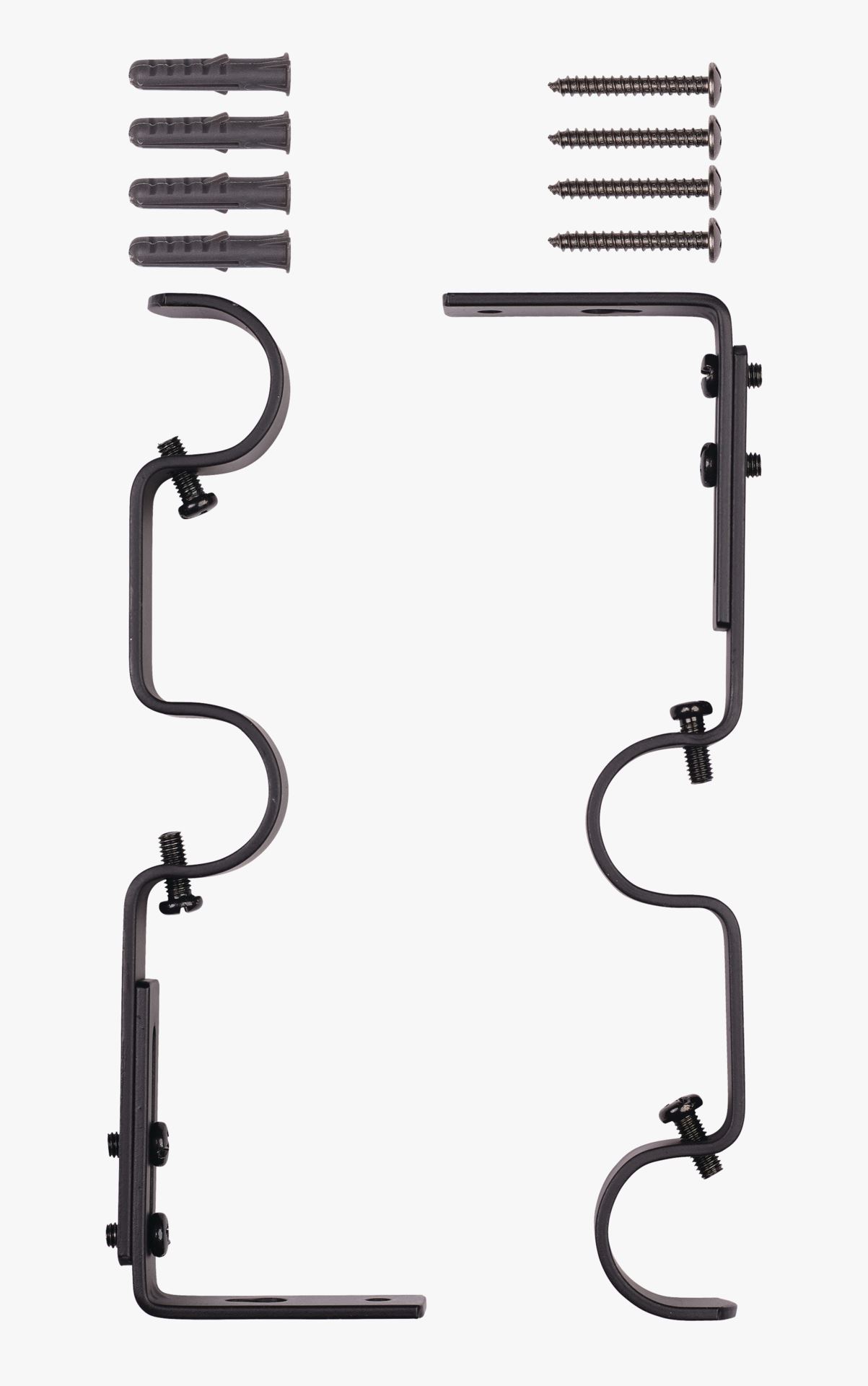 Seinäkiinnikkeet musta - 2