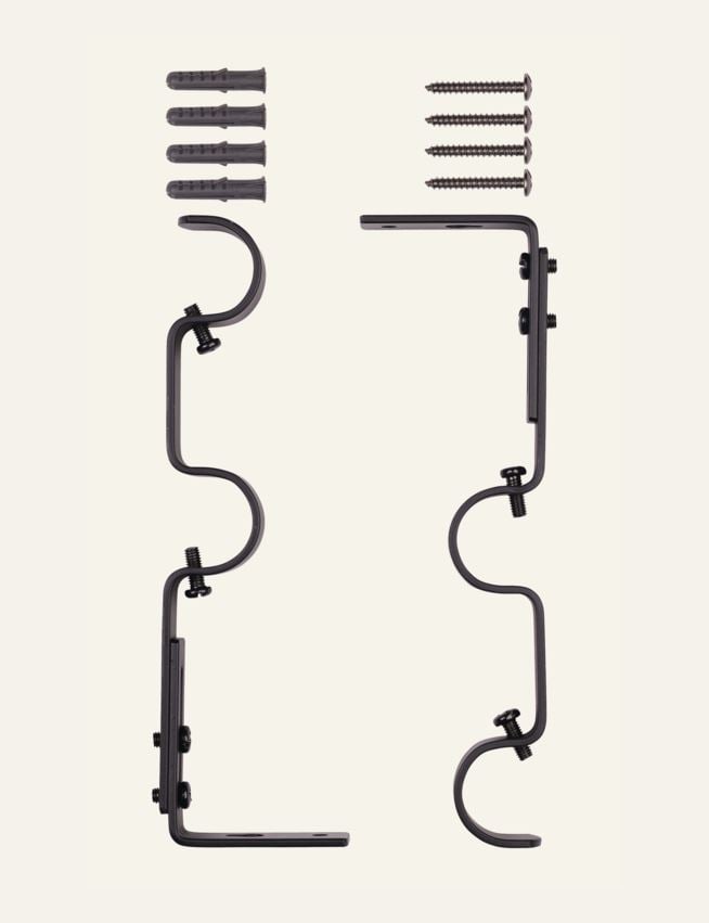 Seinäkiinnikkeet musta - 2