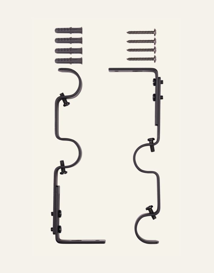 Seinäkiinnikkeet musta - 2