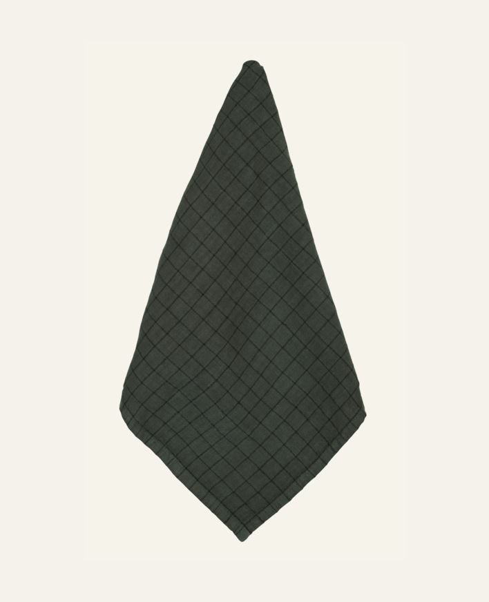 Pellavaservetti tummanvihreä - 45x45 cm tummanvihreä - 1