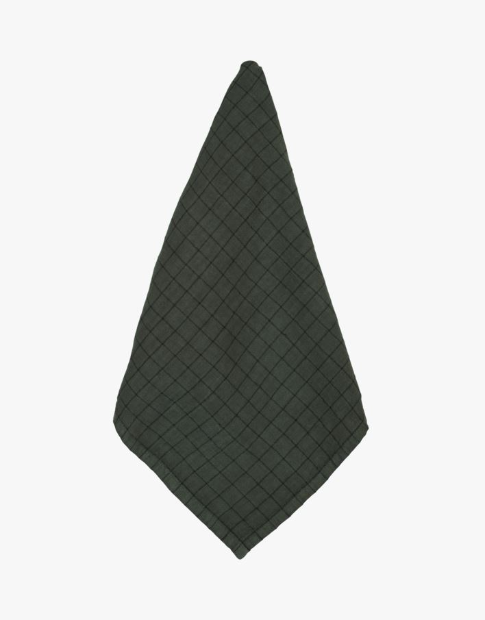 Pellavaservetti tummanvihreä - 45x45 cm tummanvihreä - 1