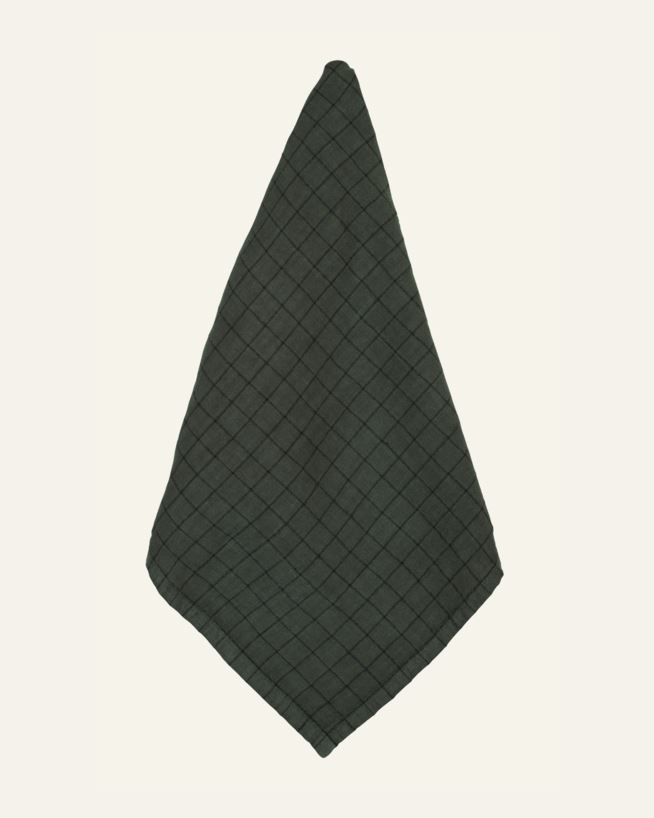 Pellavaservetti tummanvihreä - 45x45 cm tummanvihreä - 1