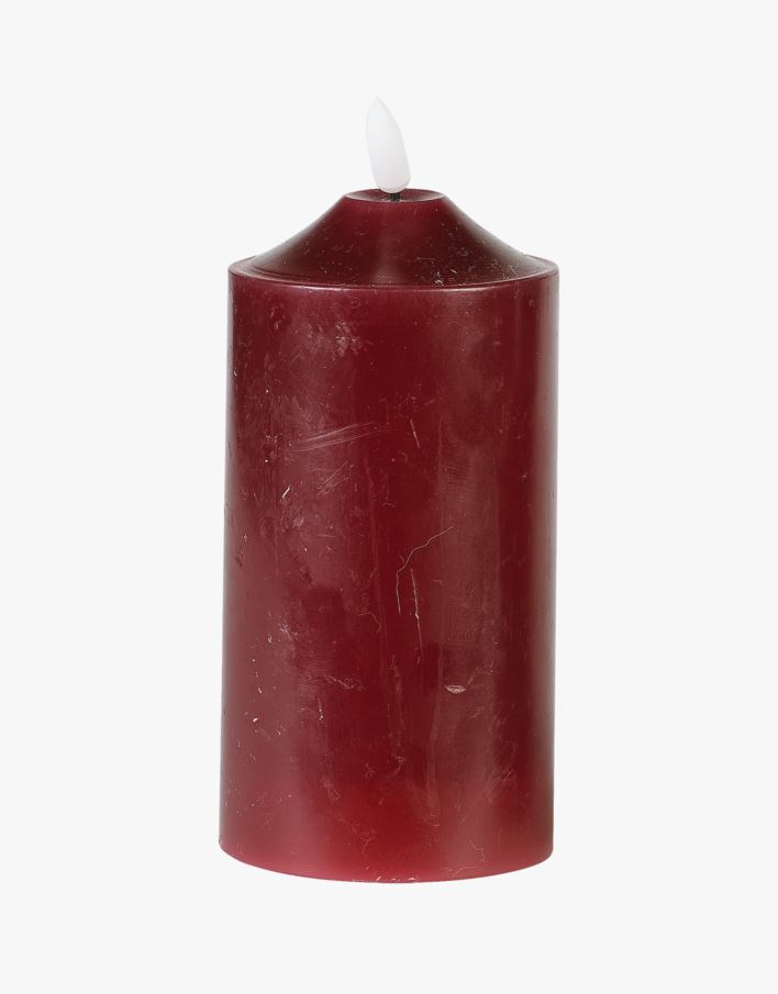 Led-pöytäkynttilä viininpunainen - 7,5x7,5x25 cm viininpunainen - 1