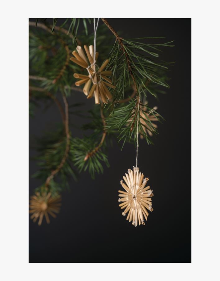 Starry straw joulukuusenkoriste luonnonväri - 20x20x2,5 cm luonnonväri - 1