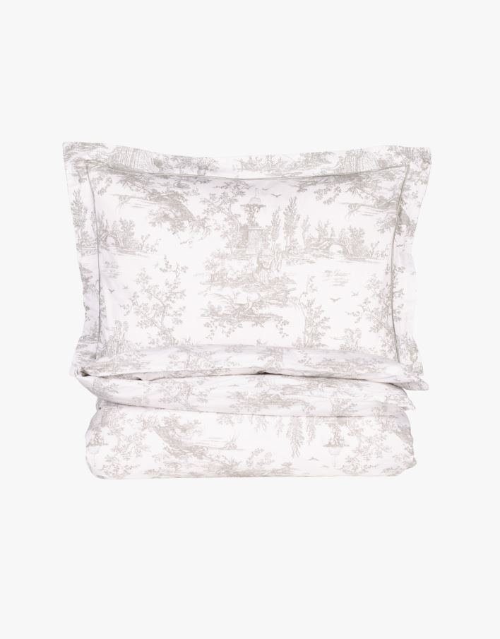 Toile de jouy percale pussilakanasetti percalea oliivinvihreä - 230x220 cm oliivinvihreä - 1