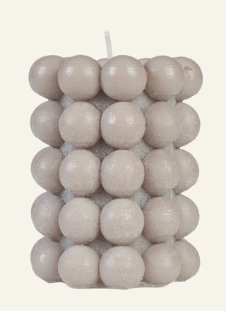 Bubble koristekynttilä beige
