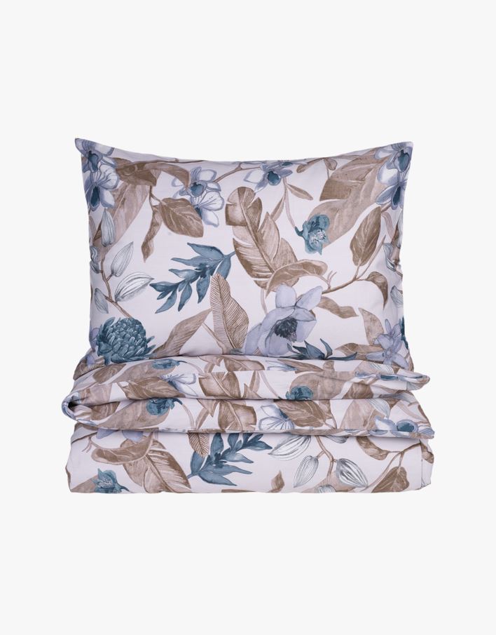 Tropic sateng pussilakanasetti satiinipuuvillaa sininen - 150x210 cm sininen - 1