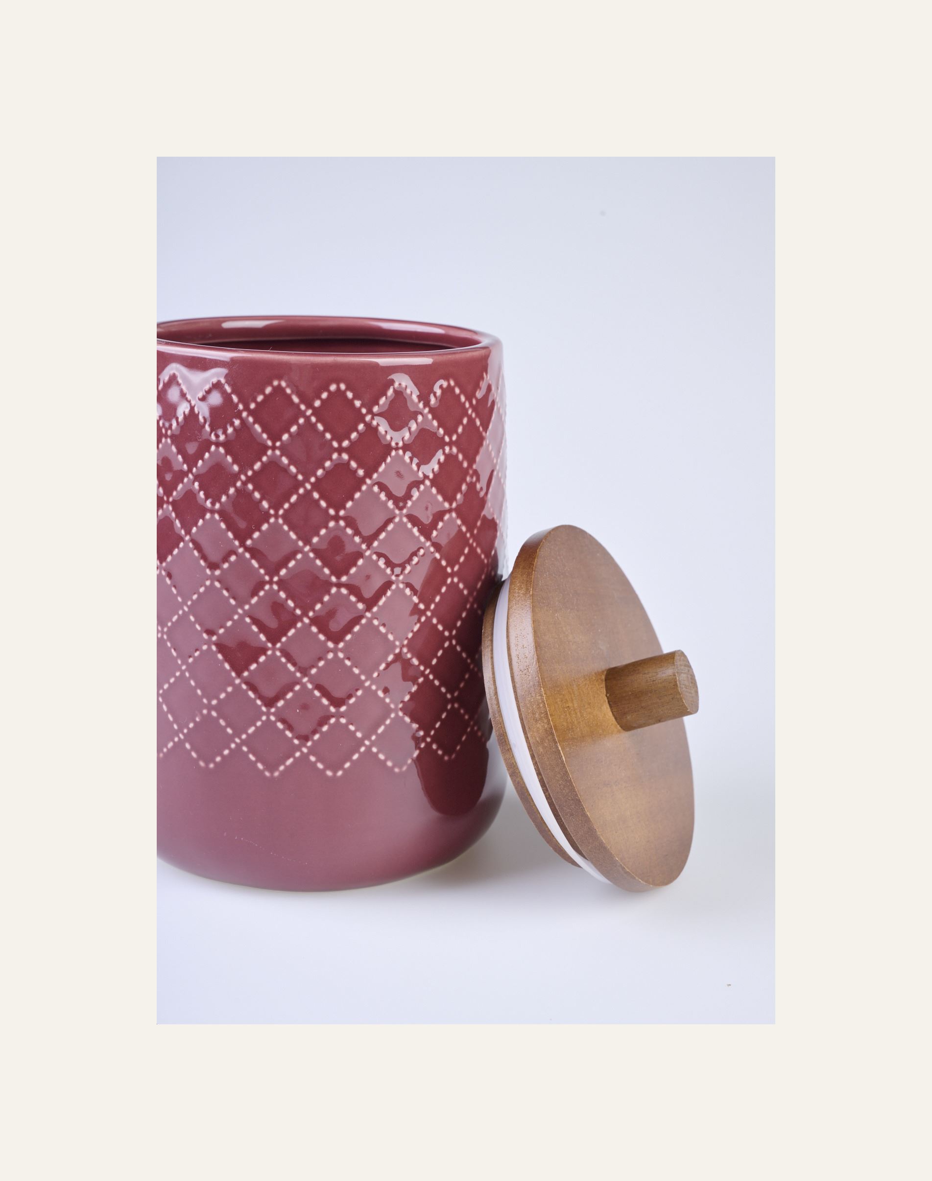 Säilytyspurkki tummanpunainen - 2