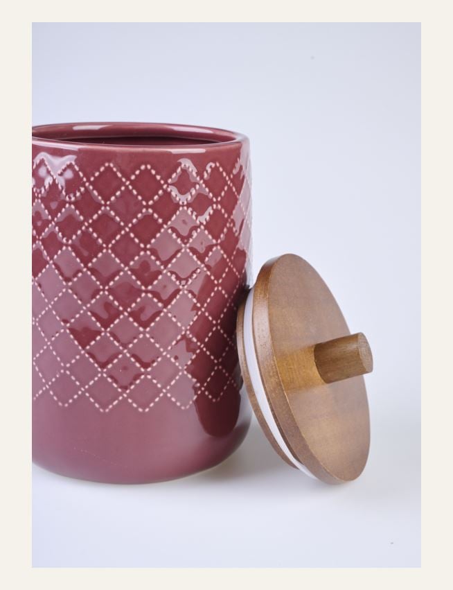 Säilytyspurkki tummanpunainen - 2