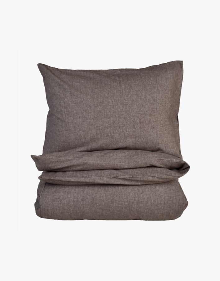 Pussilakanasetti lankavärjättyä flanellia ruskea - 150x210 cm ruskea - 1