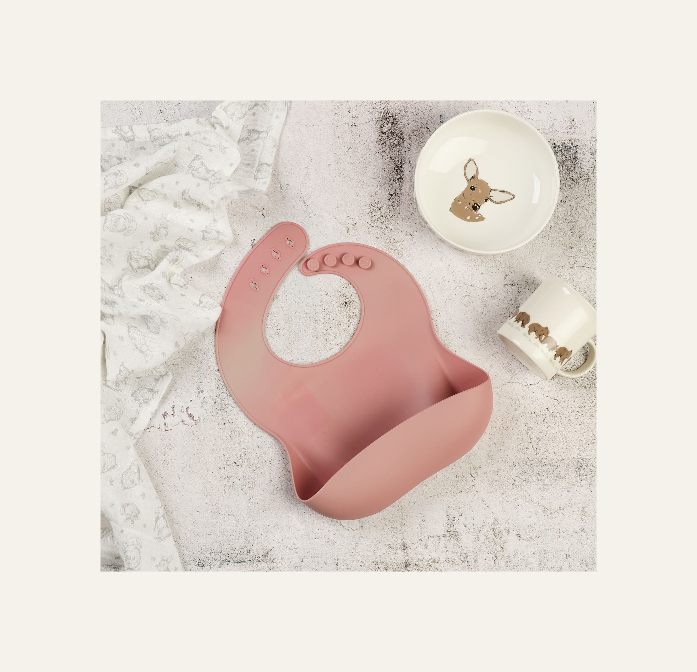 Ruokalappu roosa - 2