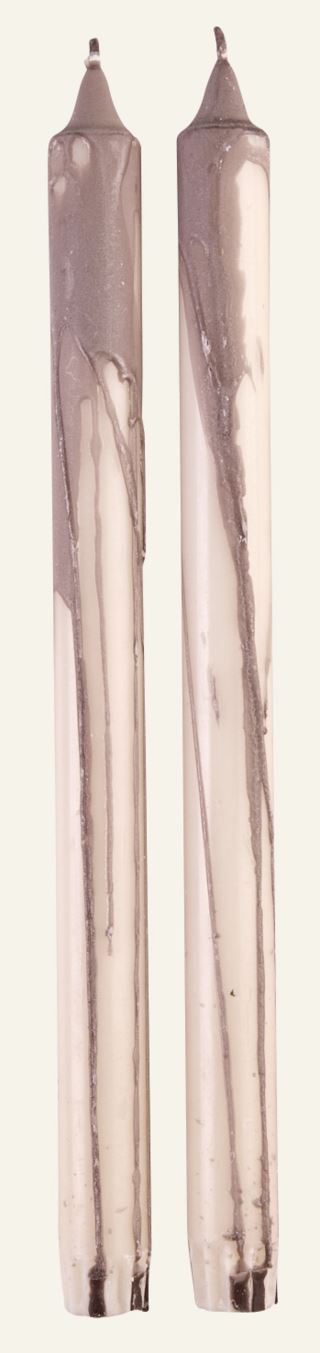 Overdripped 2pk kruunukynttilä Vaaleanharmaa