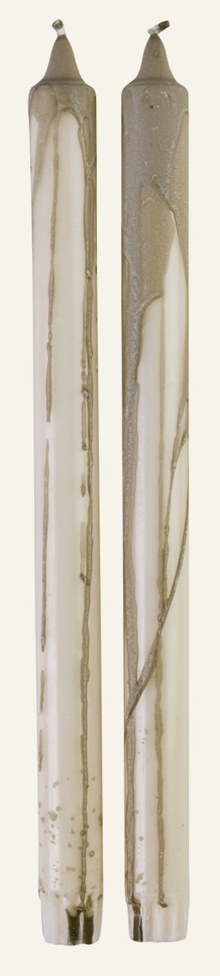 Overdripped 2pk kruunukynttilä hiekka