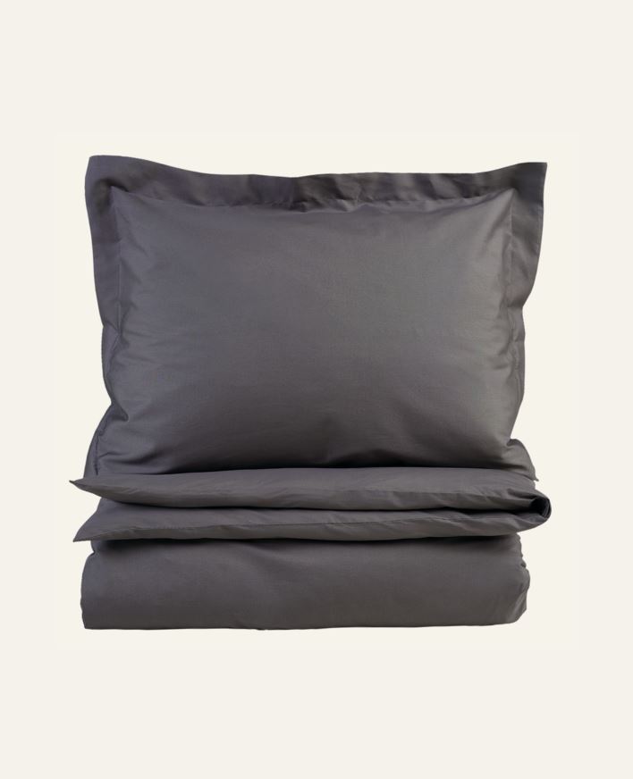 Pussilakanasetti percalea tummanharmaa - 150x210 cm tummanharmaa - 1