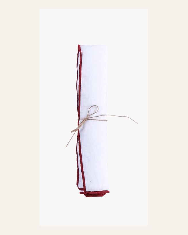 Pellavaservetti valkoinen - 45x45 cm valkoinen - 1