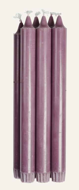 Premium stearin 6pk kruunukynttilä tummanliila