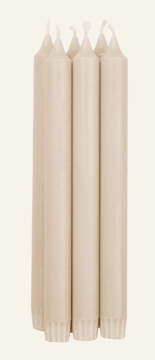 Premium stearin 6pk kruunukynttilä vaaleanharmaa