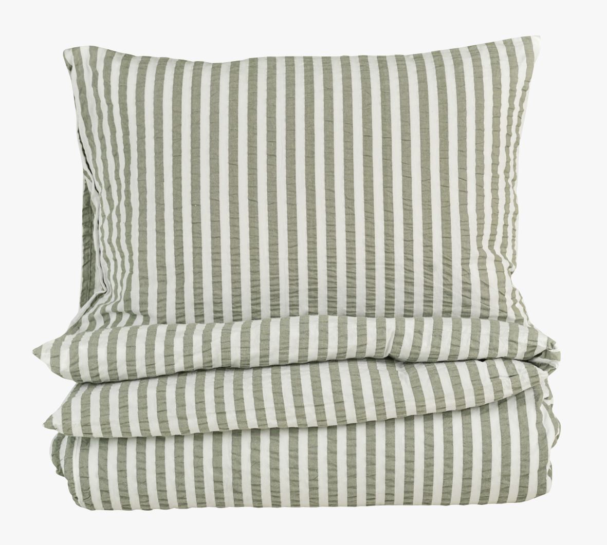 Pussilakanasetti kreppipuuvillaa oliivinvihreä - 150x210 cm oliivinvihreä - 1