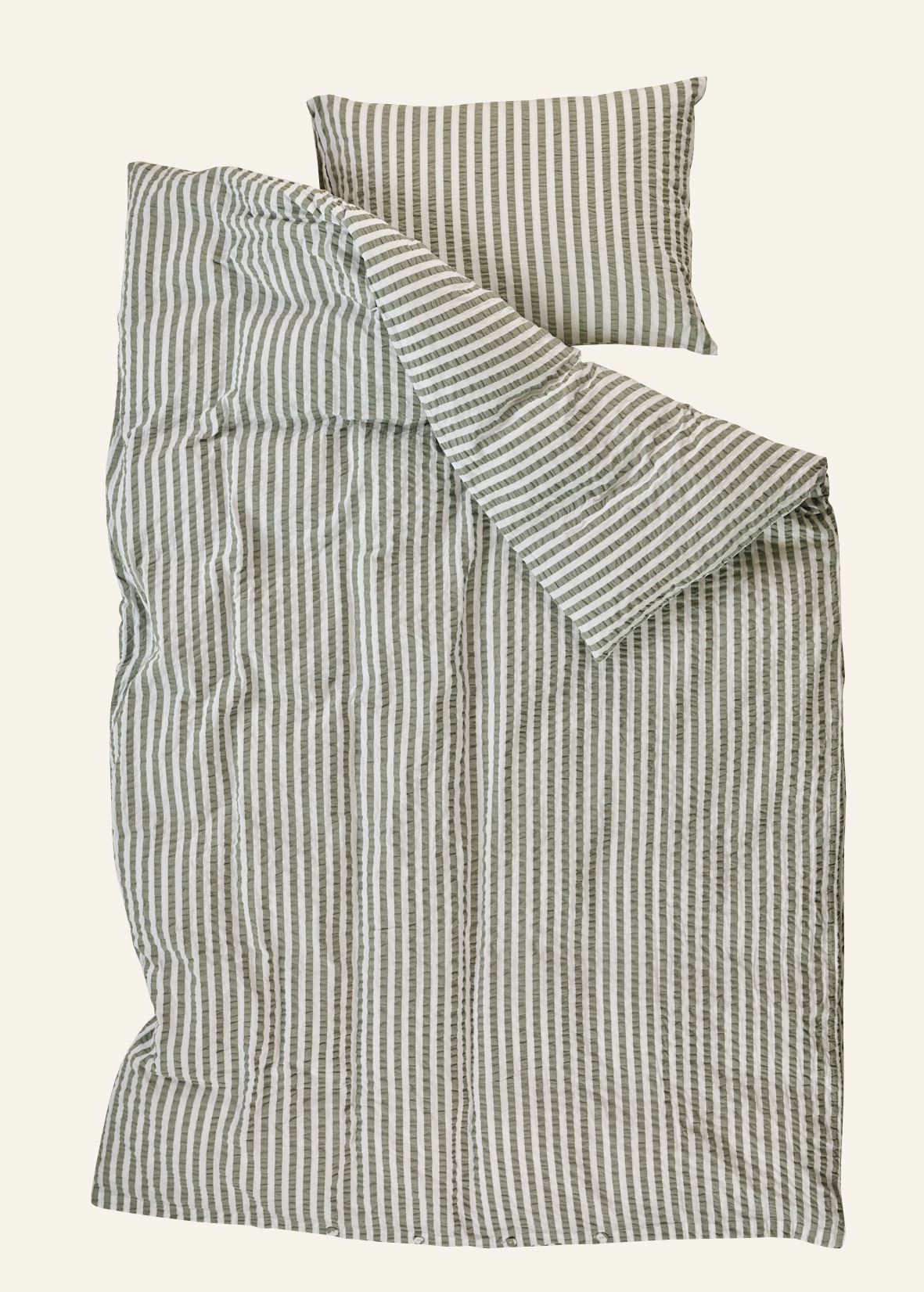 Pussilakanasetti kreppipuuvillaa oliivinvihreä - 4