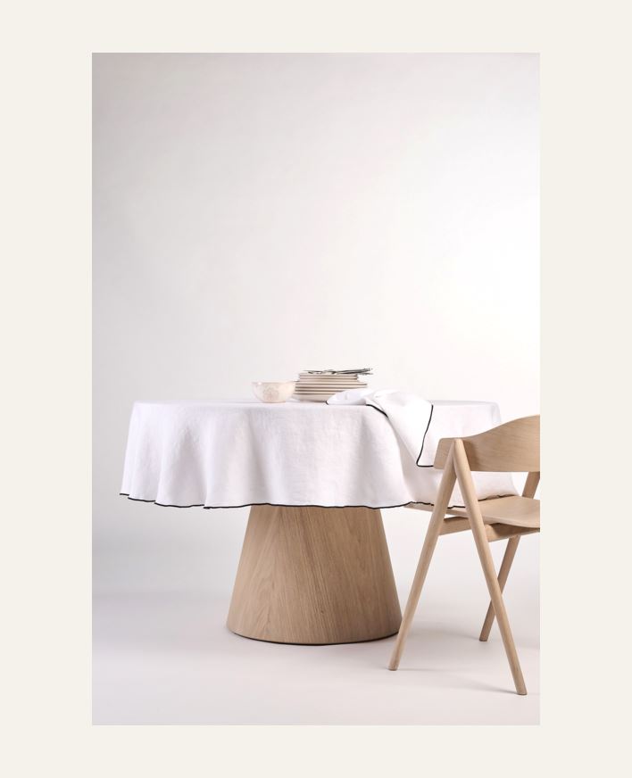 Pyöreä pellavaliina valkoinen - ø180 valkoinen - 1