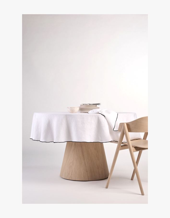 Pyöreä pellavaliina valkoinen - ø180 valkoinen - 1