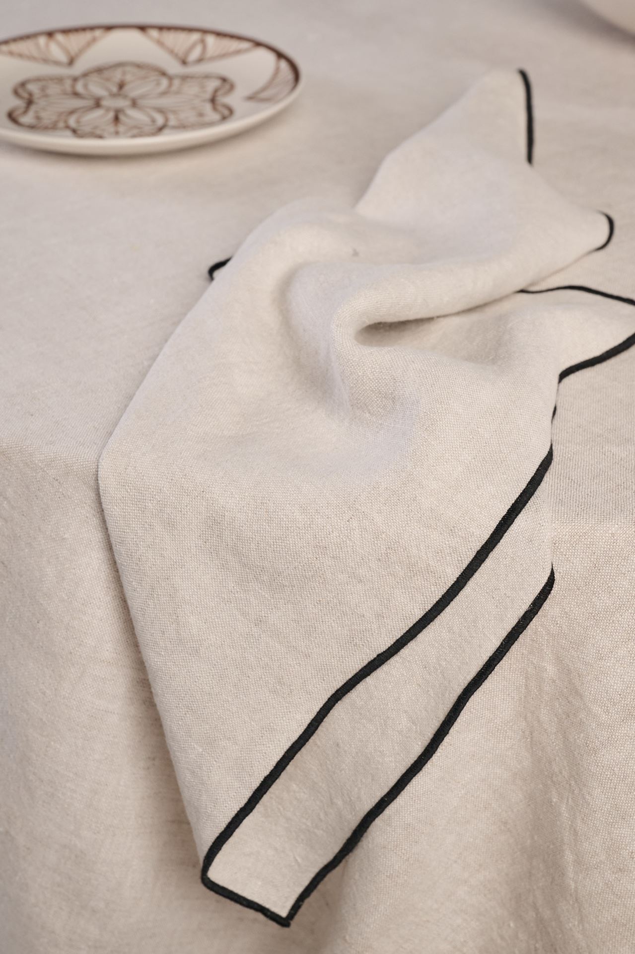 Pyöreä pellavaliina luonnonväri - 3