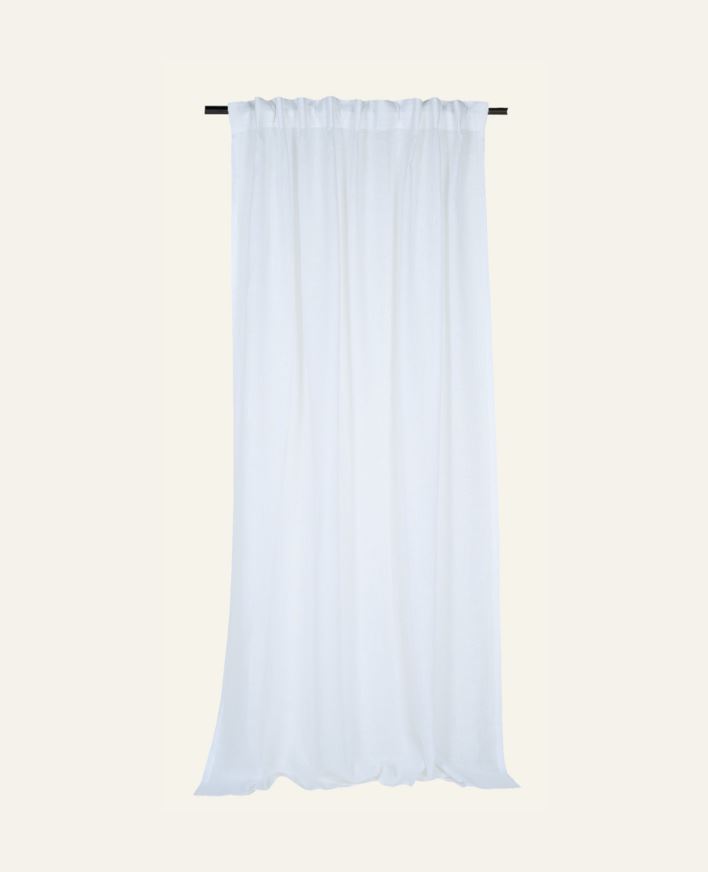 Pellavaverho valkoinen - 140x250 cm valkoinen - 1