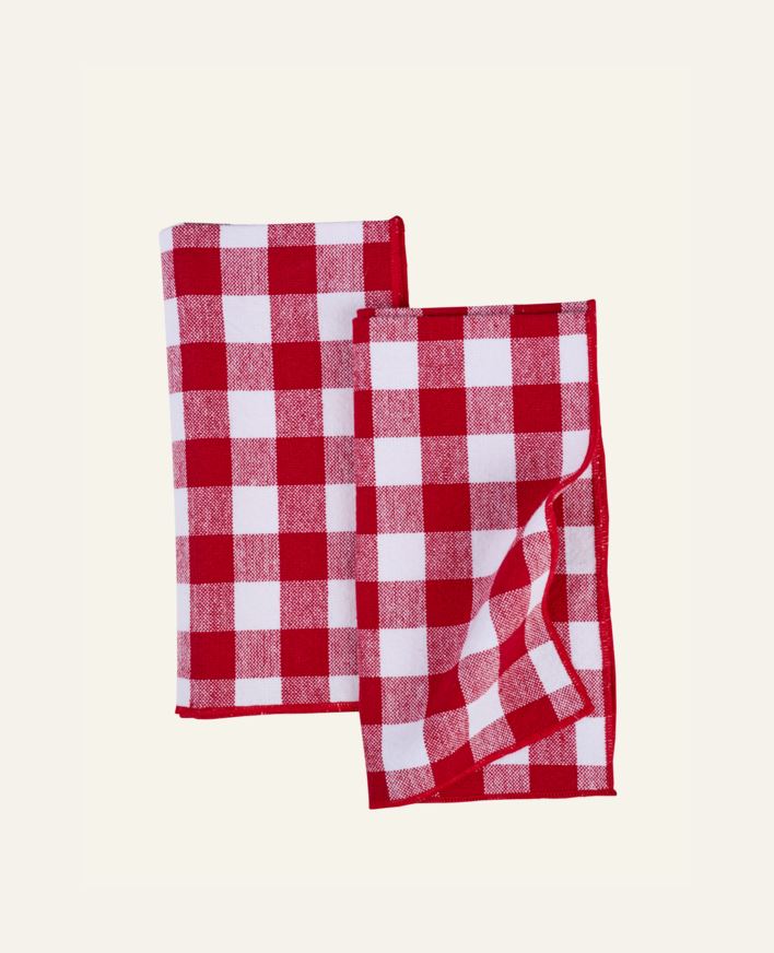 Kangaslautasliina, 2 kpl punainen - 45x45 cm punainen - 1