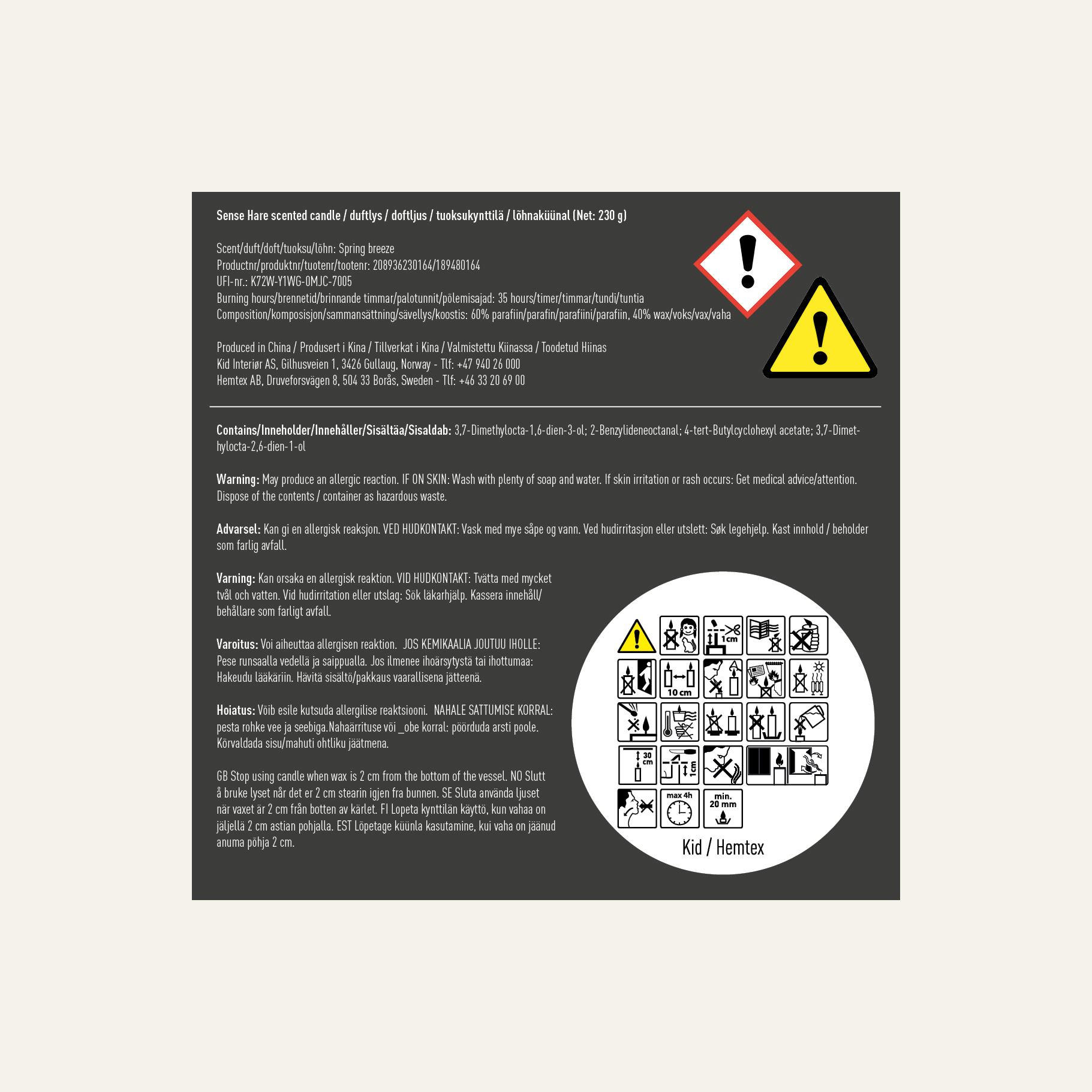 Tuoksukynttilä moniväri/keltainen - 3